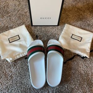 White Authentic Gucci Slides